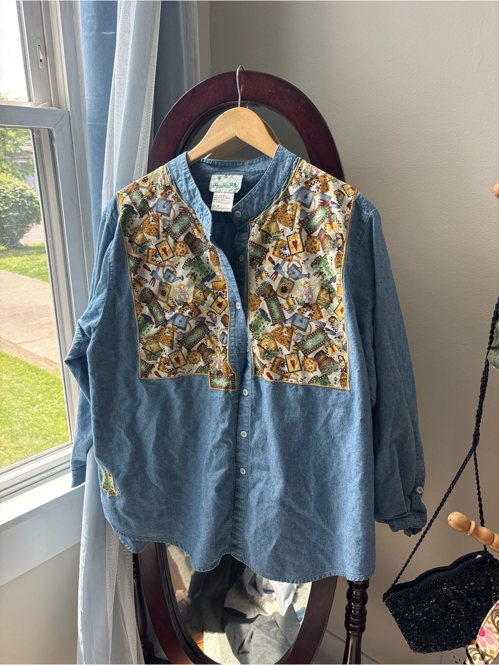 Vintage denim grandma button up